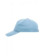 Yüksek Kaliteli %100 Pamuk Gabardin 5 Panel Şapka – Açık Mavi - Görsel 2