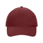 Yüksek Kaliteli %100 Pamuk Gabardin 5 Panel Şapka – Bordo
