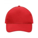 Yüksek Kaliteli %100 Pamuk Gabardin 5 Panel Şapka – Kırmızı