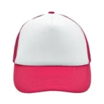 Yüksek Kaliteli Promosyon Fileli %100 Polyester 5 Panel Şapka – Beyaz-Kırmızı