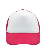 Yüksek Kaliteli Promosyon Fileli %100 Polyester 5 Panel Şapka – Beyaz-Kırmızı