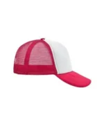 Yüksek Kaliteli Promosyon Fileli %100 Polyester 5 Panel Şapka – Beyaz-Kırmızı - Görsel 3