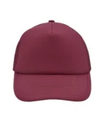 Yüksek Kaliteli Promosyon Fileli %100 Polyester 5 Panel Şapka – Bordo
