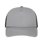 Yüksek Kaliteli Promosyon Fileli %100 Polyester 5 Panel Şapka – Gri-Siyah