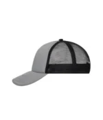 Yüksek Kaliteli Promosyon Fileli %100 Polyester 5 Panel Şapka – Gri-Siyah - Görsel 2
