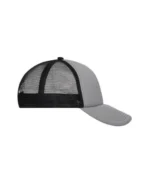 Yüksek Kaliteli Promosyon Fileli %100 Polyester 5 Panel Şapka – Gri-Siyah - Görsel 3
