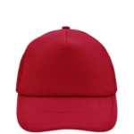 Yüksek Kaliteli Promosyon Fileli %100 Polyester 5 Panel Şapka – Kırmızı
