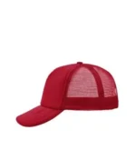 Yüksek Kaliteli Promosyon Fileli %100 Polyester 5 Panel Şapka – Kırmızı - Görsel 2