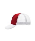 Yüksek Kaliteli Promosyon Fileli %100 Polyester 5 Panel Şapka – Kırmızı-Beyaz - Görsel 2
