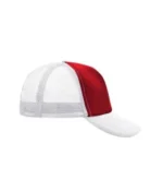 Yüksek Kaliteli Promosyon Fileli %100 Polyester 5 Panel Şapka – Kırmızı-Beyaz - Görsel 3