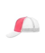 Yüksek Kaliteli Promosyon Fileli %100 Polyester 5 Panel Şapka – Pembe-Beyaz - Görsel 2