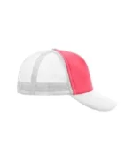 Yüksek Kaliteli Promosyon Fileli %100 Polyester 5 Panel Şapka – Pembe-Beyaz - Görsel 3