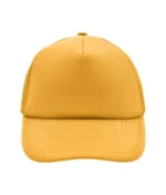 Yüksek Kaliteli Promosyon Fileli %100 Polyester 5 Panel Şapka – Sarı