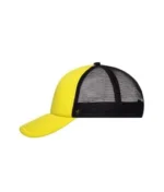 Yüksek Kaliteli Promosyon Fileli %100 Polyester 5 Panel Şapka – Sarı-Siyah - Görsel 2