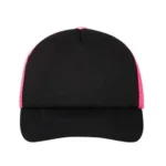 Yüksek Kaliteli Promosyon Fileli %100 Polyester 5 Panel Şapka – Siyah-Pembe