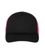 Yüksek Kaliteli Promosyon Fileli %100 Polyester 5 Panel Şapka – Siyah-Pembe