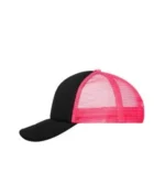 Yüksek Kaliteli Promosyon Fileli %100 Polyester 5 Panel Şapka – Siyah-Pembe - Görsel 4