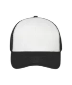 Yüksek Kaliteli Promosyon Fileli %100 Polyester 6 Panel Şapka – Beyaz-Siyah