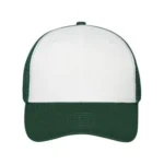 Yüksek Kaliteli Promosyon Fileli %100 Polyester 6 Panel Şapka – Beyaz-Yeşil