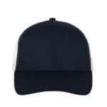 Yüksek Kaliteli Promosyon Fileli %100 Polyester 6 Panel Şapka – Lacivert-Beyaz