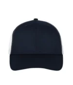 Yüksek Kaliteli Promosyon Fileli %100 Polyester 6 Panel Şapka – Lacivert-Beyaz