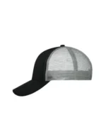 Yüksek Kaliteli Promosyon Fileli %100 Polyester 6 Panel Şapka – Siyah-Gri - Görsel 2