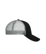 Yüksek Kaliteli Promosyon Fileli %100 Polyester 6 Panel Şapka – Siyah-Gri - Görsel 3