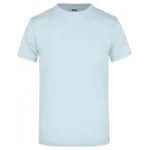 Bisiklet Yaka Pamuk Tişört – Açık Mavi