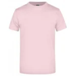 Bisiklet Yaka Pamuk Tişört – Açık Pembe