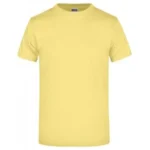 Bisiklet Yaka Pamuk Tişört – Açık Sarı