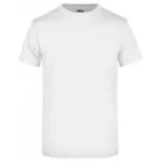 Bisiklet Yaka Pamuk Tişört – Beyaz