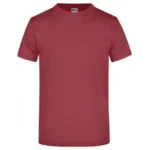 Bisiklet Yaka Pamuk Tişört – Bordo