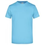 Bisiklet Yaka Pamuk Tişört – Gökyüzü Mavi