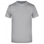 Bisiklet Yaka Pamuk Tişört – Gri