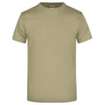 Bisiklet Yaka Pamuk Tişört – Haki