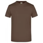 Bisiklet Yaka Pamuk Tişört – Kahverengi