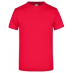 Bisiklet Yaka Pamuk Tişört – Kırmızı