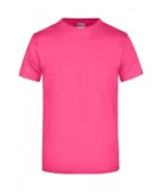 Bisiklet Yaka Pamuk Tişört – Pembe