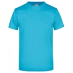 Bisiklet Yaka Pamuk Tişört – Turkuaz