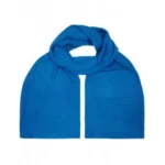 Düz Örgü Triko Atkı – Mavi