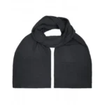 Düz Örgü Triko Atkı – Siyah