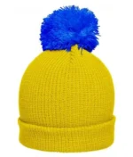 Püsküllü Bere – Sarı / Mavi - Görsel 4