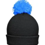 Püsküllü Bere – Siyah / Açık Mavi