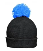 Püsküllü Bere – Siyah / Açık Mavi