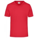 V Yaka Pamuk Tişört – Kırmızı