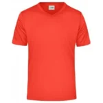 V Yaka Pamuk Tişört – Koyu Turuncu