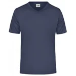 V Yaka Pamuk Tişört – Lacivert