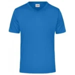 V Yaka Pamuk Tişört – Mavi