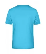 V Yaka Pamuk Tişört – Turkuaz - Görsel 4