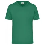 V Yaka Pamuk Tişört – Yeşil